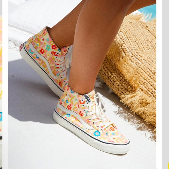 Vans SK8 High Top Shoes Size M 5.5/ W 7 Off the Wall Floral Hippy Sneakers - Picture 10 of 10